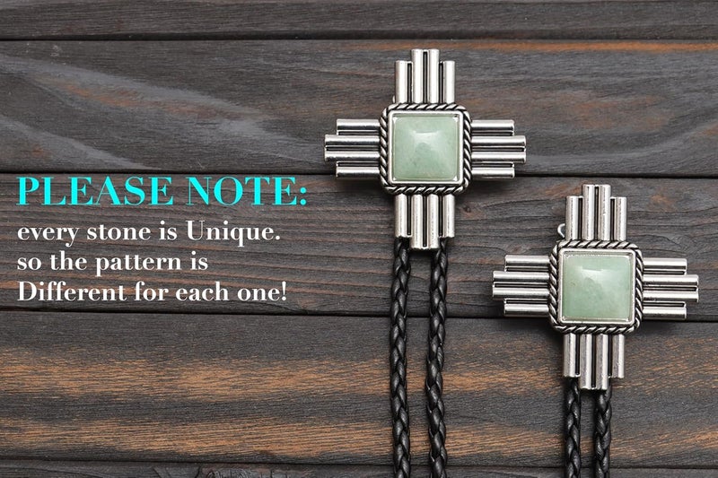 Wentur Stone Bolo Ties for Men Western - Vintage Cowboy Bolo Tie for Women Western Costume Accessories - Image 5